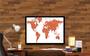 Imagem de Quadro Decorativo Mapa-Múndi Artístico Continentes Geografia Sala Escritório Com Moldura RC034
