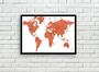 Imagem de Quadro Decorativo Mapa-Múndi Artístico Continentes Geografia Sala Escritório Com Moldura RC034