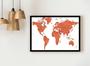 Imagem de Quadro Decorativo Mapa-Múndi Artístico Continentes Geografia Sala Escritório Com Moldura RC034