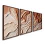 Imagem de Quadro Decorativo Modelo Barro com 3 Telas para Sala, Casa de Praia, Lavabo 60cm X 90cm Sem Vidro