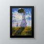 Imagem de Quadro Decorativo Monet Mulher Com Sombrinha 33x24cm - com vidro