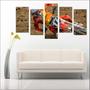 Imagem de Quadro Decorativo Motocross Salas Quartos 5 peças com Moldura