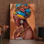 Imagem de Quadro Decorativo Mulher Turbante Canvas - Paulista Decor