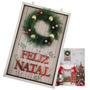 Imagem de Quadro Decorativo Natalino Feliz Natal Guirlanda Com Bolinhas Decoraçao Advento Parede Porta loja Casa