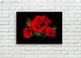 Imagem de Quadro Decorativo Natureza Flor Rosas Vermelhas Paisagem Fundo Preto Com Moldura RC166