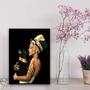 Imagem de Quadro Decorativo Nefertiti Com Gato 24X18Cm Preta