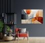 Quadro Decorativo Obra Arte Abstrata Formas Geométicas Tela Grande Sala Quarto Escritórios Lojas Restaurantes - Antalya Store Imagem de Quadro Decorativo Obra Arte Abstrata Formas Geométicas Tela Grande Sala Quarto Escritórios Lojas Restaurantes