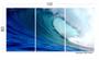 Imagem de Quadro Decorativo Onda Mar Azul 120x60 3 peças