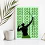 Imagem de Quadro Decorativo Oxóssi Ake Aro 45x34cm - Com Vidro