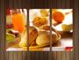 Imagem de Quadro Decorativo Pães Tortas Padarias Cafeterias Gourmet Com 3 peças Com Moldura