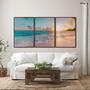 Imagem de Quadro Decorativo Paisagem Praia, Mar e Pôr do Sol 60x90cm para Sala, Casa de Praia, Banheiro Preto