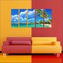Imagem de Quadro Decorativo Paisagens Praia Mar Coqueiros 5 Peças GG3