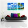 Imagem de Quadro Decorativo Paisagens Praia Mar Coqueiros 5 Peças GG3