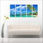 Imagem de Quadro Decorativo Paisagens Praia Mar Coqueiros 5 Peças GG3