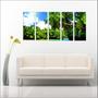 Imagem de Quadro Decorativo Paisagens Praia Mar Coqueiros 5 Peças GG4
