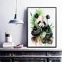 Imagem de Quadro Decorativo Panda Aquarela 24x18cm - com vidro