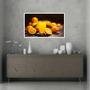 Imagem de Quadro Decorativo Para Cozinhas Frutas Suco Laranja Gourmet Mercados Decorações Moldura Branca Q01