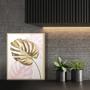 Imagem de Quadro Decorativo para Quarto de Casal 30x40cm Planta Costela de Adão Rose e Gold Feminino - Hugart