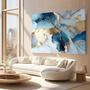 Imagem de Quadro Decorativo para Quarto Sala Abstrato Azul Mármore  Grande Escritório Hall Cozinha Corredor 