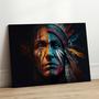 Imagem de Quadro Decorativo para Quarto Sala Indigena Arte Azul Luxo Grande Escritório Hall Cozinha Corredor 