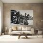 Imagem de Quadro Decorativo para Quarto Sala Motos Harley Preto e Branco Grande Escritório Hall Cozinha Corredor 