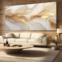 Imagem de Quadro Decorativo para Sala Quarto Hall Abstrato Dourado  Luxo Horizontal Grande Decoração Parede Tela