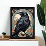 Imagem de Quadro Decorativo Pássaro Corvo 24x18cm - com vidro