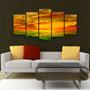 Imagem de Quadro Decorativo Pintura Pôr Do Sol Na Califórnia 129X61 5 pç