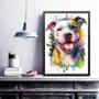 Imagem de Quadro Decorativo Pitt Bull Happy Aquarela 33X24Cm