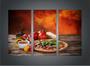 Imagem de Quadro Decorativo Pizza Pizzarias Restaurantes Gourmet Com 3 peças Com Moldura