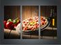 Imagem de Quadro Decorativo Pizza Pizzarias Restaurantes Gourmet Com 3 peças Com Moldura