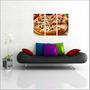 Imagem de Quadro Decorativo Pizza Pizzarias Restaurantes Gourmet Com 3 peças Com Moldura