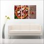 Imagem de Quadro Decorativo Pizza Pizzarias Restaurantes Gourmet Com 3 peças Com Moldura