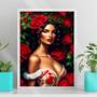 Imagem de Quadro Decorativo Pombagira Rosa Vermelha 45x34 Vidro Branca