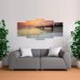 Imagem de Quadro Decorativo Ponte Paisagem Mosaico 5 Peças Oceano