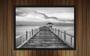 Imagem de Quadro Decorativo Ponte Praia Preto e Branco Paisagens Natureza Decorações Com Moldura