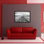 Imagem de Quadro Decorativo Ponte Praia Preto e Branco Paisagens Natureza Decorações Com Moldura