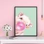 Imagem de Quadro Decorativo Porquinho Bubble Gum 24x18cm - com vidro