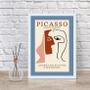 Imagem de Quadro Decorativo Poster Obra Picasso 33x24cm Madeira Branca