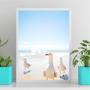 Imagem de Quadro Decorativo Praia Leve - Gaivotas 33x24cm - com vidro