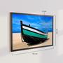 Imagem de Quadro Decorativo Praia Natureza Barco 70x50 com Moldura