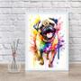 Imagem de Quadro Decorativo Pug Happy Aquarela 24x18cm