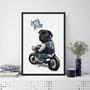 Imagem de Quadro Decorativo Pug Lets Ride 33x24cm - com vidro