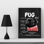 Imagem de Quadro Decorativo Pug Rules 33X24Cm - Com Vidro