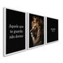 Imagem de Quadro Decorativo Religioso Aquele que Te Guarda, Não Dorme com 3 Telas de Parede 60cm X 90cm Com Vidro