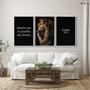 Imagem de Quadro Decorativo Religioso Aquele que Te Guarda, Não Dorme com 3 Telas de Parede 60cm X 90cm Com Vidro