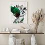 Imagem de Quadro Decorativo Rosto Mulher Com Asa 45x34cm - com vidro