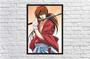 Imagem de Quadro Decorativo Rurouni Kenshin Samurai X Anime Desenho Com Moldura