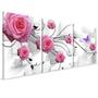 Imagem de Quadro Decorativo Sala 120x60 Mosaico Flores Rosas Abstrato 