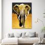 Imagem de Quadro Decorativo Sala   Elefante dourado  90x60